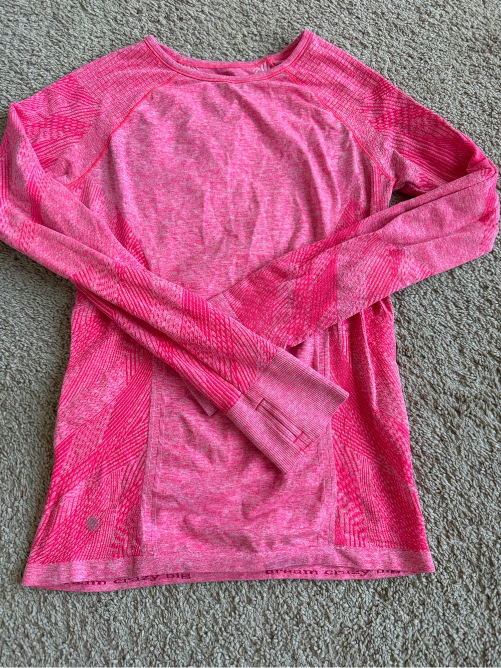 Athleta Girl Pink Seamless Long Sleeve Tracker Tee Girls XL/14